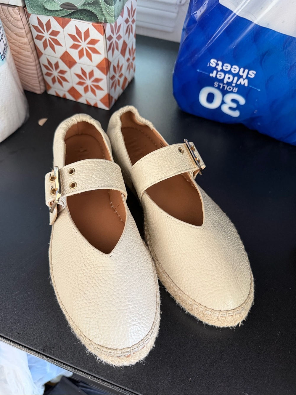 Jutelia Espadrille Flats with Buckle Strap